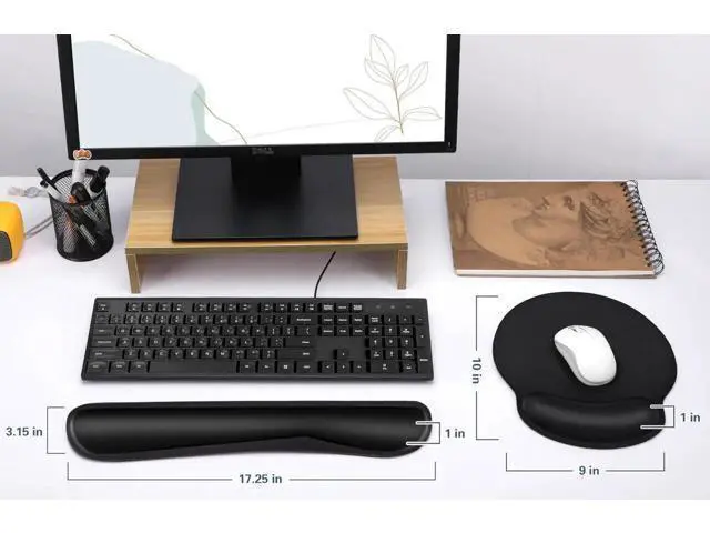 Alt view image 4 of 6 - Mouse Pad and Keyboard Wrist Rest- Ergonomic Wrist Pad for Computer Keyboard and Mouse Pad, Memory Foam Wrist Support for Comfy Typing (Mouse pad Set, Classic Black)
