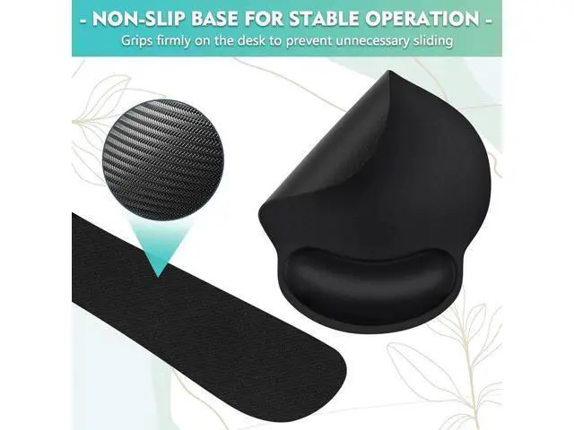 Alt view image 6 of 6 - Mouse Pad and Keyboard Wrist Rest- Ergonomic Wrist Pad for Computer Keyboard and Mouse Pad, Memory Foam Wrist Support for Comfy Typing (Mouse pad Set, Classic Black)