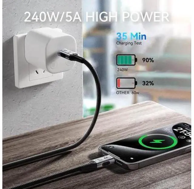Alt view image 6 of 7 - Type c to Type c Cable,20gbps USB c 3.2 gen 2,4k@60Hz Video,usbc Cable Monitor,240w USB c Cable,high Speed USB c Cable,6FT USB c Cord