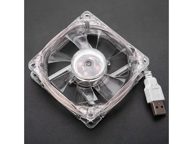 Alt view image 5 of 7 - CPU Cooling Fan, 5V CPU Cooling Fan, 8cm USB Colorful Light Transparent Cooling Fan with 4 Color Lamps,Water Cooling Cooler System AMD Intel CPU Water Cooler For PC Computer