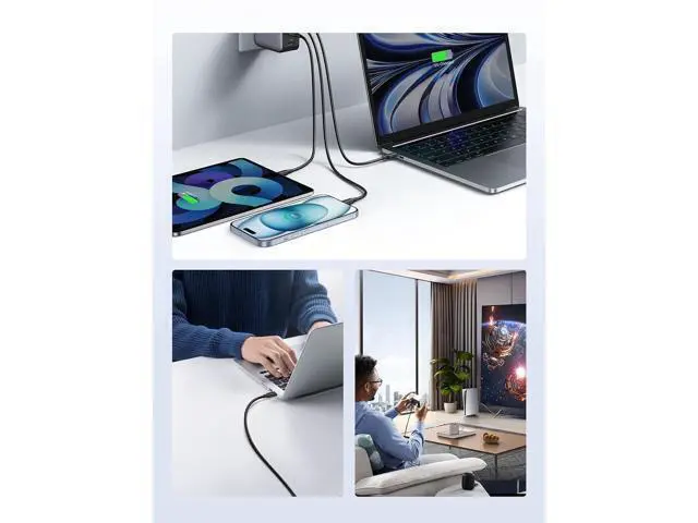 Alt view image 7 of 7 - UGREEN 100W 3-Pack USB C Cable, Fast Charging USB-C Charger Cable Compatible with iPhone 16/16 Plus/16 Pro/16 Pro Max/15, MacBook Pro 2022, iPad Pro 2022, Galaxy S24/S23 Ultra, Pixel, 6.6FT