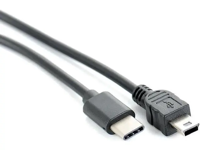 Alt view image 4 of 5 - 1pc USB Type-c to Mini USB Cable USB-C Male to Mini-B Male Converter Adapter Lead Data Cable 30cm