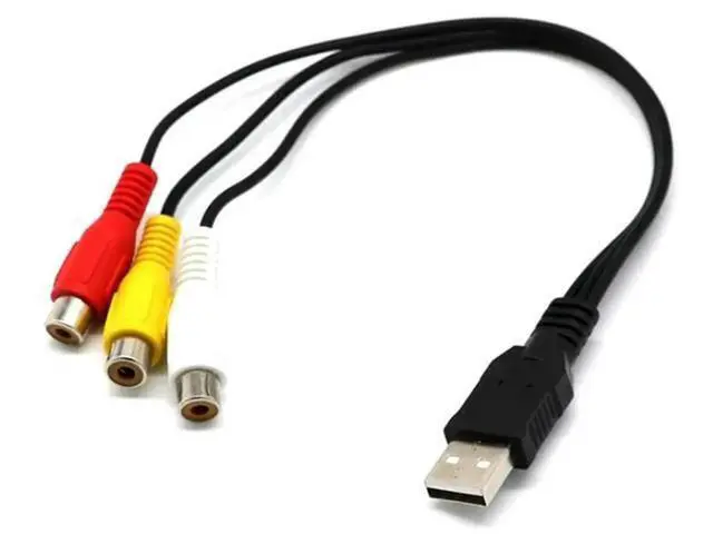 Alt view image 3 of 4 - 3X USB To 3RCA Cable USB Female To 3 RCA Rgb Video AV Composite Adapter Converter Cable Cord Connector Lead