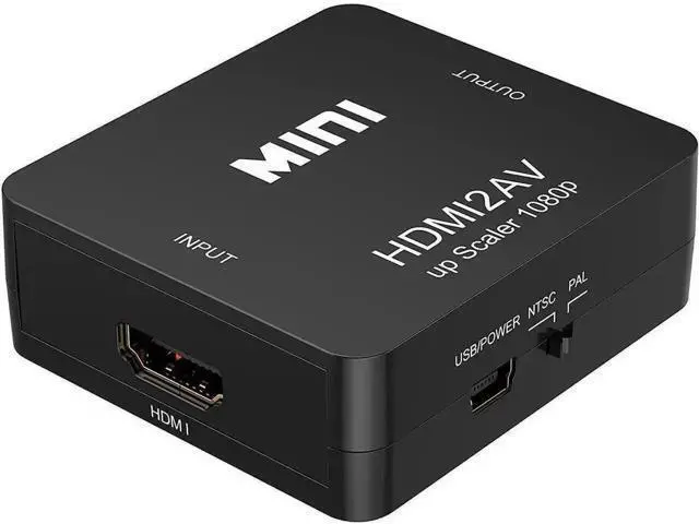 Alt view image 4 of 7 - 1080P HDMI to AV 3RCA CVBs, HDMI to RCA,HDMI to AV,Composite Video Audio Converter Adapter Supporting PAL/NTSC with USB Power Cable Black - OEM