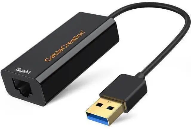 Main image of USB 3.0 Network Adapter, High Performance Gold Plated USB to RJ45 Gigabit Ethernet Adapter Supporting 10/100/1000 Mbps Ethernet, No Driver Required, Black