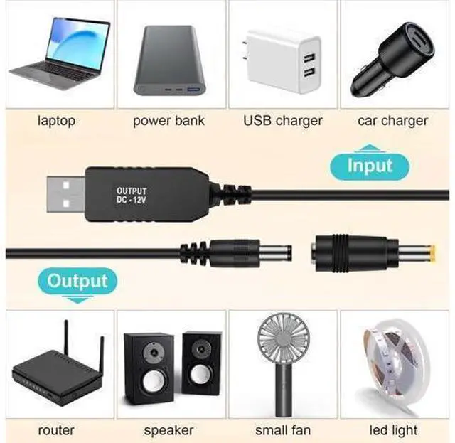 Alt view image 5 of 7 - USB Voltage Step Up Converter - DC 5V to 12V 3ft Cable with DC Jack 5.5 x 2.5mm or 5.5 x 2.1mm