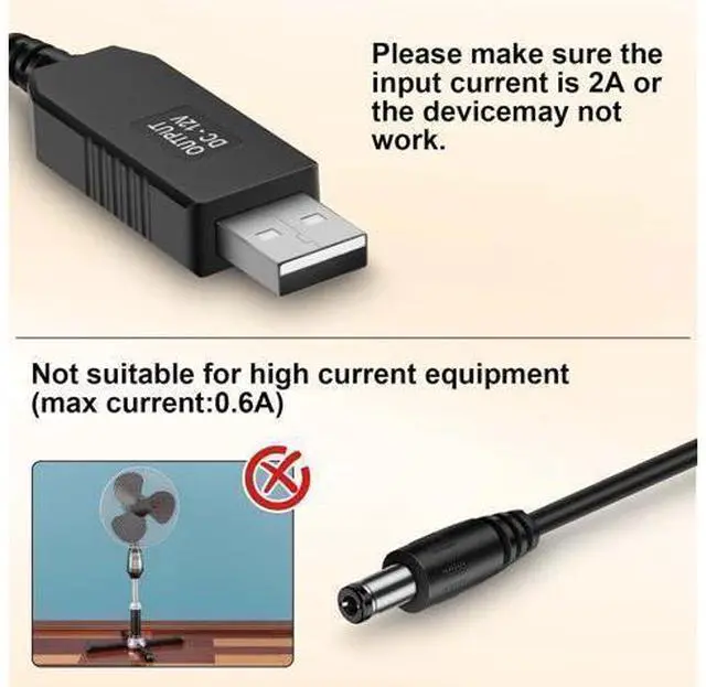 Alt view image 6 of 7 - USB Voltage Step Up Converter - DC 5V to 12V 3ft Cable with DC Jack 5.5 x 2.5mm or 5.5 x 2.1mm