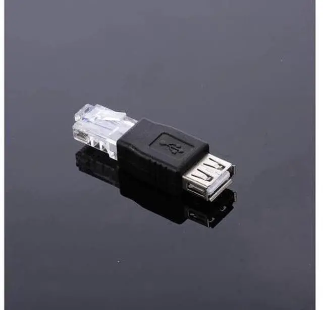 Alt view image 6 of 6 - USB to RJ45 Adapter USB2.0 Female to Ethernet RJ45 Male Plug Adapter Connector