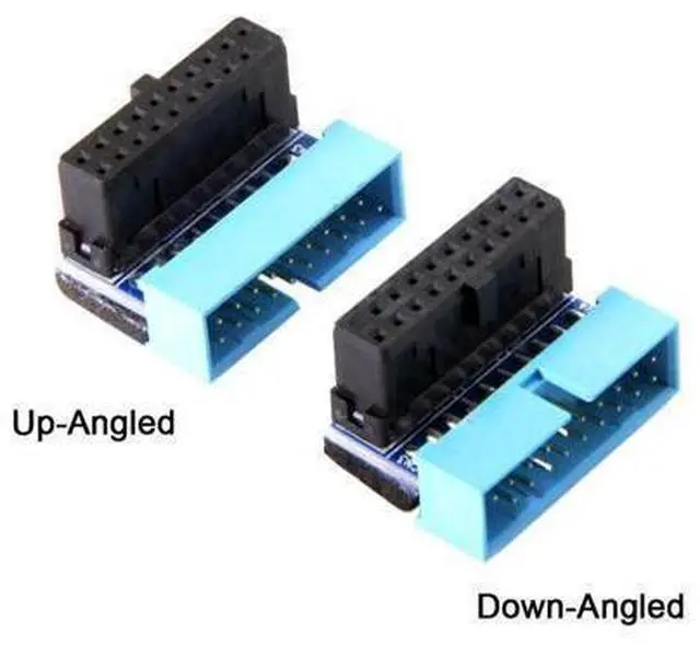 Main image of FOR USB 3.0 20pin Exteon for Adapter for USB3 Motherboard Up Angled Down Angled 90 Degree Male to Female