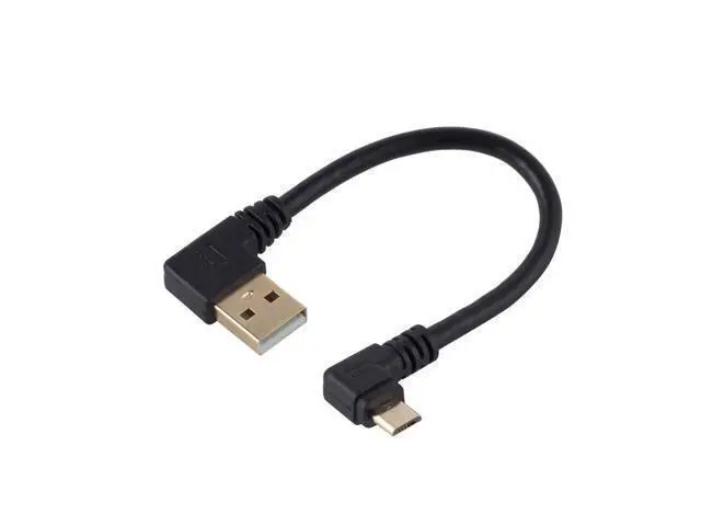 Alt view image 5 of 6 - Right Angle Micro USB Cable, Micro USB 6 Inches Cord Short Micro USB Cable, USB Male to Micro USB Male Adapter Cable, Gold Plated 90 Degree Micro USB Charge Transfer Lead (5 Pin Micro USB, 3 PCS)