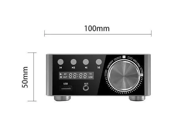 Alt view image 5 of 5 - 50W x 2 Bluetooth 5.0 digital power amplifier - Class H D-type power amplifier - High-end audio equipment for home use - High power output at the audio level