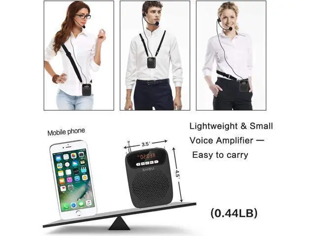 Alt view image 2 of 7 - Portable Mini Voice Amplifier Wired Headset Microphone Speaker Set for Teachers 15W Rechargeable Personal Mic for ClassroomTour GuidesIn Standructors Presentation