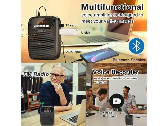 Alt view image 4 of 7 - Portable Mini Voice Amplifier Wired Headset Microphone Speaker Set for Teachers 15W Rechargeable Personal Mic for ClassroomTour GuidesIn Standructors Presentation