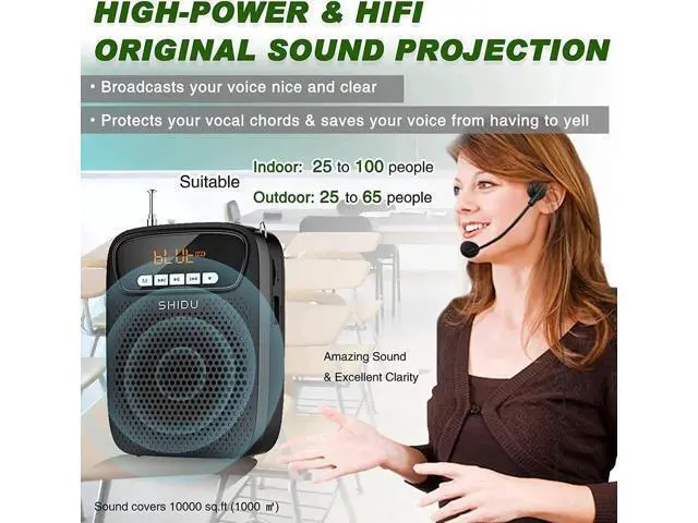 Alt view image 7 of 7 - Portable Mini Voice Amplifier Wired Headset Microphone Speaker Set for Teachers 15W Rechargeable Personal Mic for ClassroomTour GuidesIn Standructors Presentation