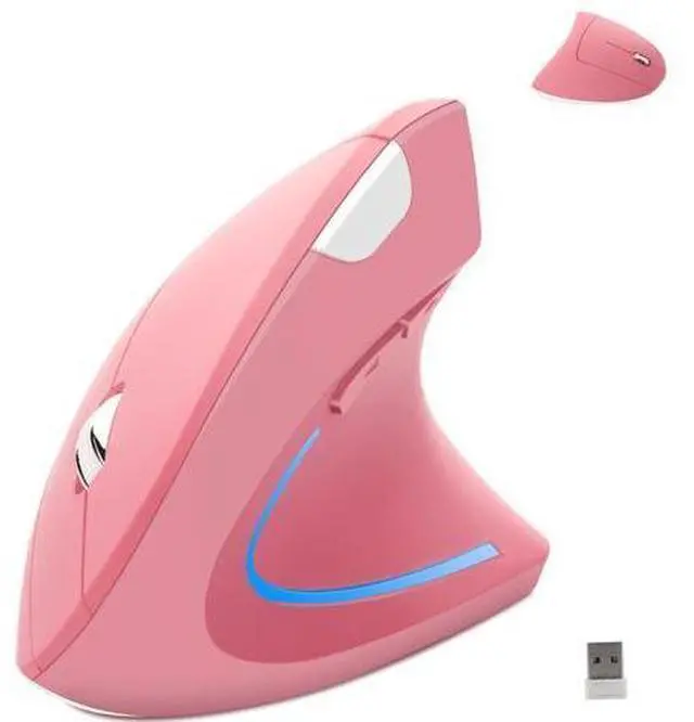 Main image of Wireless Mouse Ergonomic Vertical Ergo High Presion Optical Lightweight Cordless LED Light Large Cute Wireless Mouse for Laptop Computer Mac Office Girl Boy Adults Gift , 800/1200/1600 DPI, 6 Buttons