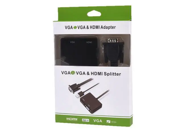 Alt view image 5 of 5 - wusu VGA to HDMI converter with audio power supply interface for TV, projector and monitor. Supports dual display.