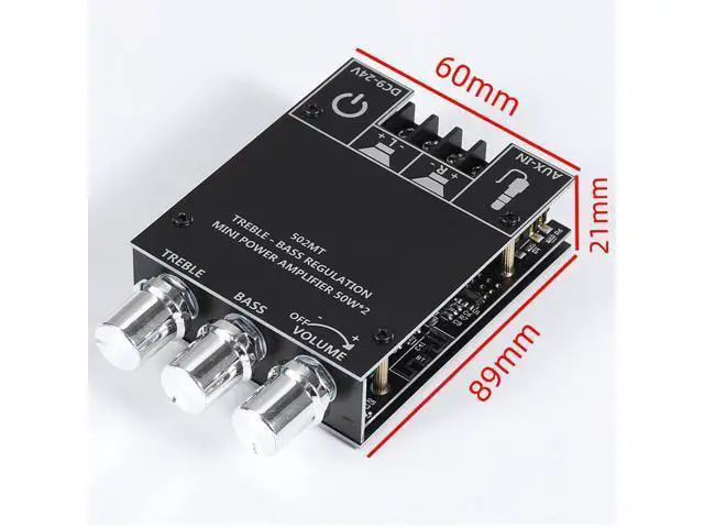 Alt view image 2 of 5 - ZK-502MT 2.0 stereo Bluetooth audio digital HIFI power amplifier board module 50W * 2 bass and treble adjustment
