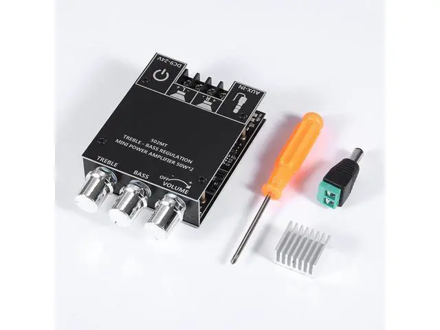 Alt view image 5 of 5 - ZK-502MT 2.0 stereo Bluetooth audio digital HIFI power amplifier board module 50W * 2 bass and treble adjustment