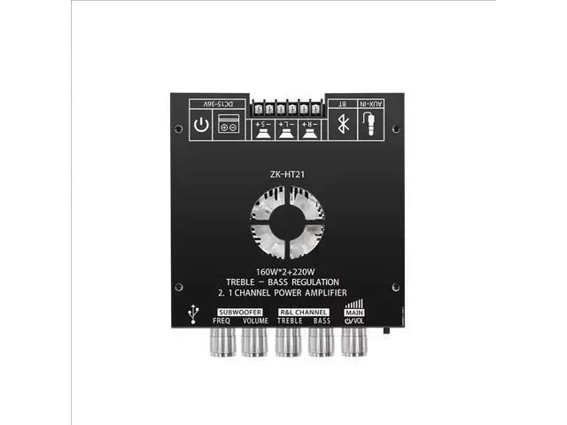 Alt view image 2 of 5 - ZK-HT21 Bluetooth digital power amplifier module - 2.1 channel TDA7498E high and low frequency tone control power amplifier module neutral tone