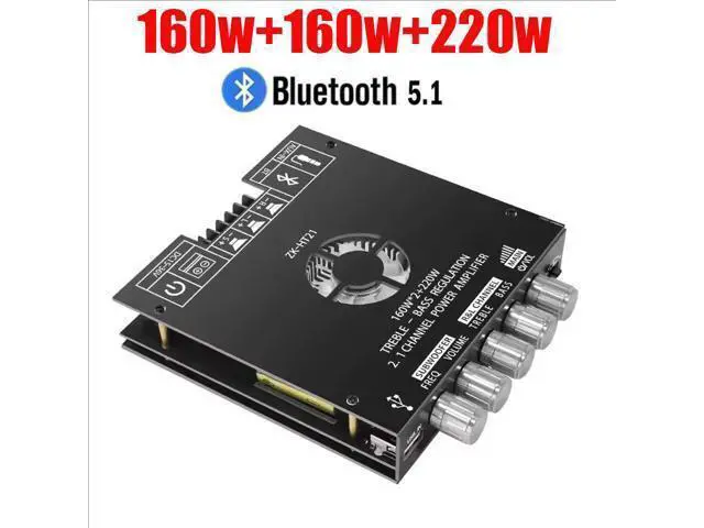 Alt view image 5 of 5 - ZK-HT21 Bluetooth digital power amplifier module - 2.1 channel TDA7498E high and low frequency tone control power amplifier module neutral tone