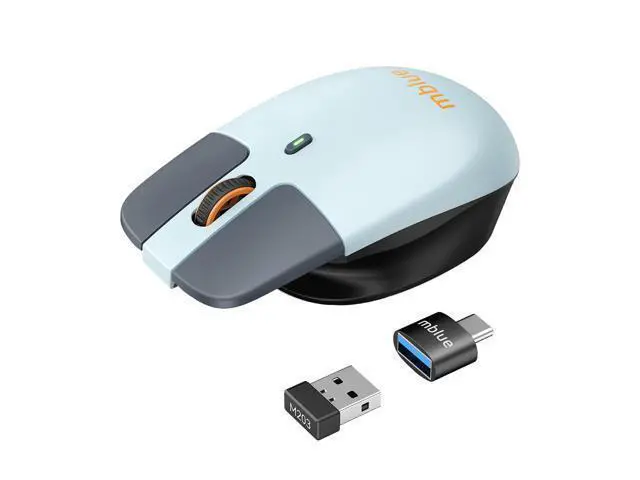 Main image of Type C Wireless Mouse, Lightweight Portable USB C MacBook Wireless Mouse, Dual Mode 2.4G Cordless Mice with Nano USB and Type C Receiver Compatible with PC, Laptop, MacBook and All Type C Devices