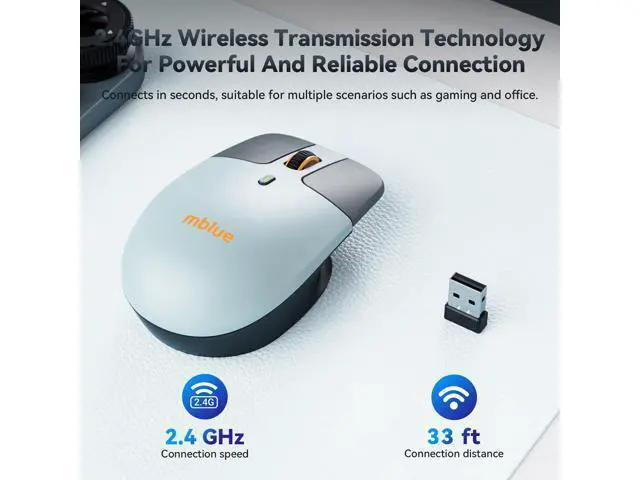Alt view image 4 of 6 - Type C Wireless Mouse, Lightweight Portable USB C MacBook Wireless Mouse, Dual Mode 2.4G Cordless Mice with Nano USB and Type C Receiver Compatible with PC, Laptop, MacBook and All Type C Devices