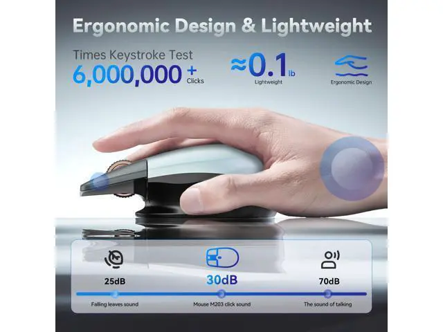 Alt view image 6 of 6 - Type C Wireless Mouse, Lightweight Portable USB C MacBook Wireless Mouse, Dual Mode 2.4G Cordless Mice with Nano USB and Type C Receiver Compatible with PC, Laptop, MacBook and All Type C Devices