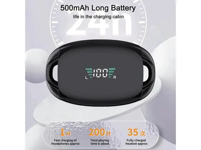 Alt view image 2 of 7 - Ttbesmi Open Ear Bluetooth Headphones Bone Conduction Ear Buds Wireless Bluetooth Open Ear Earbuds Ear Clip Headphones Wireless Ear Buds Ear Buds for Small Ears Wireless Bone Conduction Head Phones