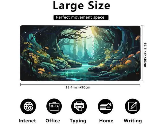 Alt view image 4 of 5 - Gaming Mouse Mat Beautiful Landscape Large Mouse Pad Extended Mouse Pad Desk Mat Non-Slip Rubber Base Mice Pad Desk Pad for Office Game Home 35.4x15.75 in
