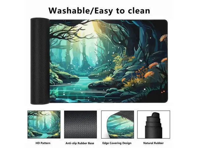 Alt view image 5 of 5 - Gaming Mouse Mat Beautiful Landscape Large Mouse Pad Extended Mouse Pad Desk Mat Non-Slip Rubber Base Mice Pad Desk Pad for Office Game Home 35.4x15.75 in
