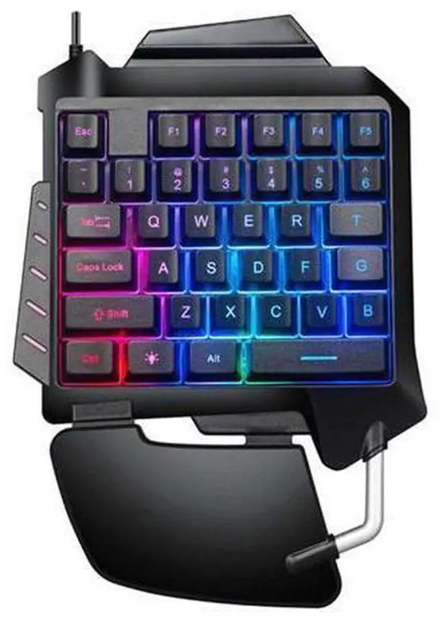 Main image of 1pc One-Handed Mechanical Gaming Keyboard RGB Backlit Portable Mini Gaming Keypad Game Controller forPS4/Xbox PC Gamer