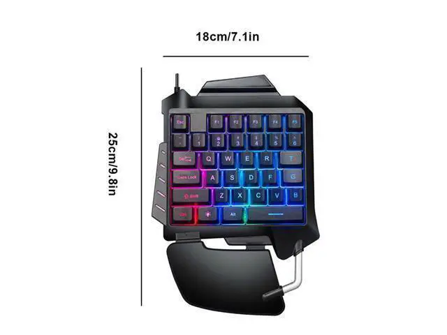 Alt view image 3 of 3 - 1pc One-Handed Mechanical Gaming Keyboard RGB Backlit Portable Mini Gaming Keypad Game Controller forPS4/Xbox PC Gamer