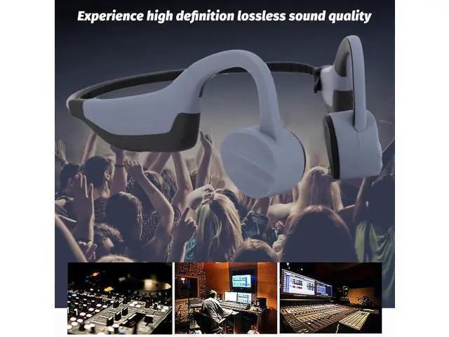 Alt view image 3 of 7 - Yoidesu Bone Conduction Headphones,IPX8 Water Proof Wireless Earbuds, 16G Memory, Open Ear Headphones Bluetooth 5.0 with Mic, for Running, Cycling, Hiking, Gym, Workout (Gray)