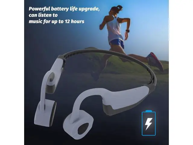 Alt view image 4 of 7 - Yoidesu Bone Conduction Headphones,IPX8 Water Proof Wireless Earbuds, 16G Memory, Open Ear Headphones Bluetooth 5.0 with Mic, for Running, Cycling, Hiking, Gym, Workout (Gray)