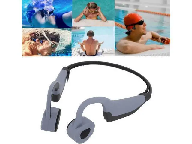 Alt view image 6 of 7 - Yoidesu Bone Conduction Headphones,IPX8 Water Proof Wireless Earbuds, 16G Memory, Open Ear Headphones Bluetooth 5.0 with Mic, for Running, Cycling, Hiking, Gym, Workout (Gray)