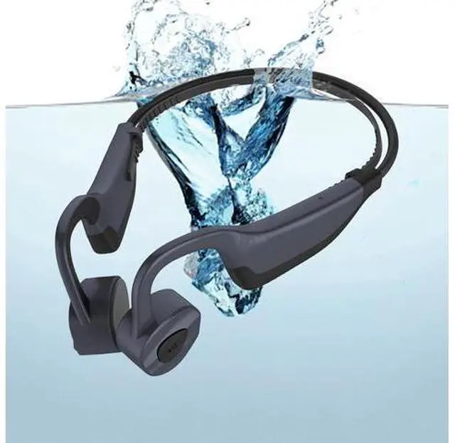 Main image of Bone Conduction Headphones Bone Conduction Wireless Earbuds Swimming Headphones Open Ear Headphones Underwater Headphones For Swimming Built-In Mic Sports Headset With 16G Memory Swimming grey