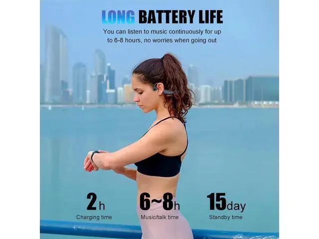 Alt view image 6 of 7 - Bone Conduction Headphones Bone Conduction Wireless Earbuds Swimming Headphones Open Ear Headphones Underwater Headphones For Swimming Built-In Mic Sports Headset With 16G Memory Swimming grey