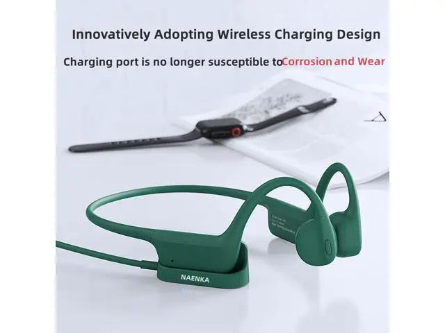 Alt view image 3 of 7 - NANK Open-Ear Bone Conduction Headphones, Runner Neo Wireless Bluetooth 5.2 Bone Headphone with Built-in Dual Mic, IP66 Waterproof Headphones 10H Playtime for Running, Walking, Cycling, Workout