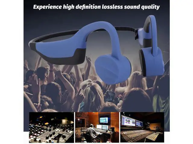 Alt view image 3 of 7 - Bone Conduction Headphones, Ti Alloy Frame 16G Memory Ipx8 Water Proof Comfortable Clear Sound Quality Wireless Bluetooth Sport Headphones with Band for Swimming Diving (Blue)