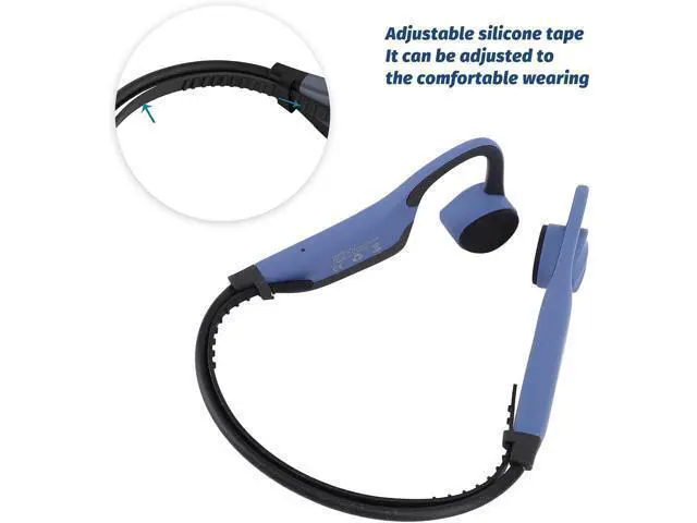 Alt view image 7 of 7 - Bone Conduction Headphones, Ti Alloy Frame 16G Memory Ipx8 Water Proof Comfortable Clear Sound Quality Wireless Bluetooth Sport Headphones with Band for Swimming Diving (Blue)
