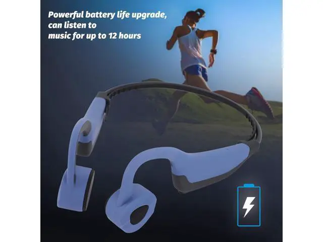 Alt view image 5 of 7 - Bone Conduction Headphones, Ti Alloy Frame 16G Memory Ipx8 Water Proof Comfortable Clear Sound Quality Wireless Bluetooth Sport Headphones with Band for Swimming Diving (Blue)