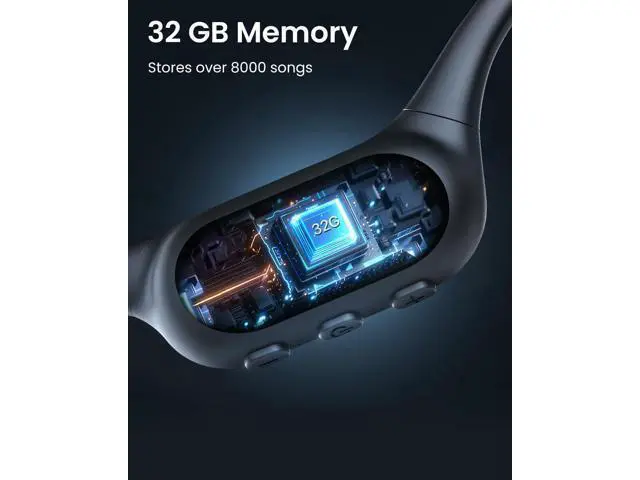 Alt view image 7 of 7 - T10 Fit Open-Ear Headphones Bluetooth 5.4 & 32GB MP3, IPX5 Sweatproof Air Conduction Wireless Sports Earphones with Mic, Lightweight 26g for Running, Cycling, Bone Conduction Headphones Alternative