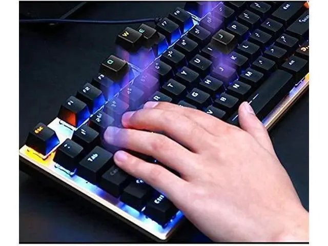 Alt view image 3 of 6 - MUMUJJ Wired Computer Mechanical Gaming Keyboard, 108 Keys Keypad Without Conflict, Mixed Light Backlit, USB Interface