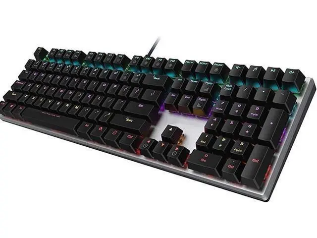Alt view image 2 of 6 - MUMUJJ Wired Computer Mechanical Gaming Keyboard, 108 Keys Keypad Without Conflict, Mixed Light Backlit, USB Interface