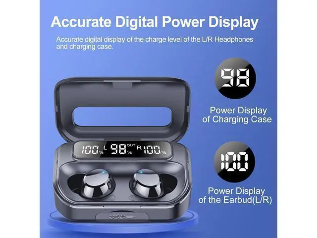 Alt view image 5 of 7 - Ear Buds Wireless Bluetooth Earbuds Bluetooth 5.3 Headphones with 4 ENC Noise Cancelling Mic Powerful Bass In-Ear Earbuds with LED Display 128H IP7 Waterproof 2025 New Earphones for ios/Android