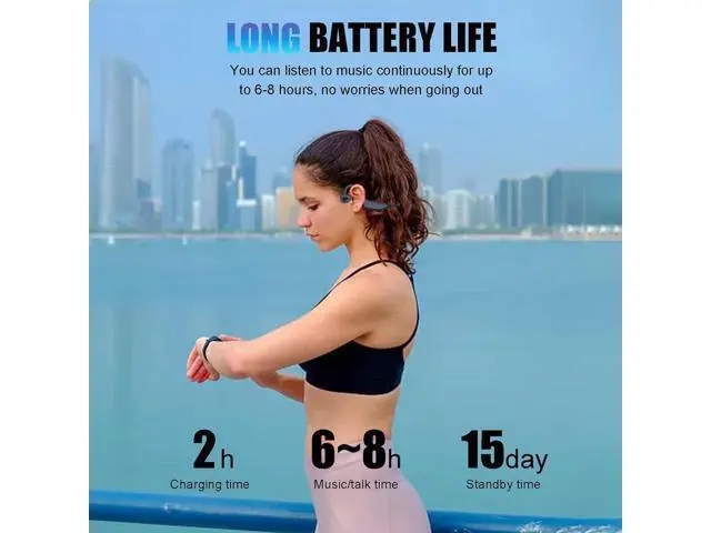 Alt view image 3 of 7 - Bone Conduction Headphones Bone Conduction Wireless Earbuds Swimming Earbuds Open Ear Headphones Underwater Earphones for Swimming Built-in Mic Sports Headset with 16G Memory Swimming,Blue