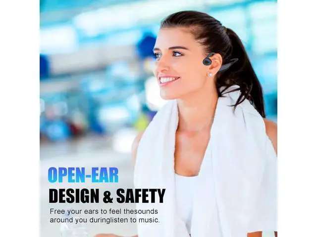 Alt view image 5 of 7 - Bone Conduction Headphones Bone Conduction Wireless Earbuds Swimming Earbuds Open Ear Headphones Underwater Earphones for Swimming Built-in Mic Sports Headset with 16G Memory Swimming,Blue