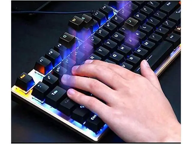 Alt view image 5 of 6 - YXHS Wired Computer Mechanical Gaming Keyboard, 108 Keys Keypad Without Conflict, Mixed Light Backlit, USB Interface