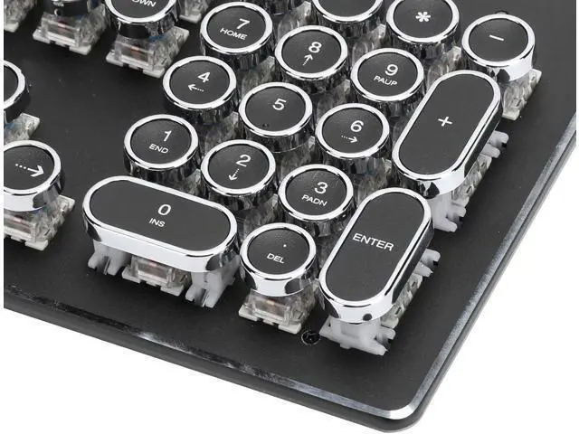 Alt view image 4 of 7 - Gaming Keyboard, Ergonomics Retro Punk Wired Mechanical 104 Keys Mixed Light Keypad, for Laptop Desktop Computer, for Home Office(black)