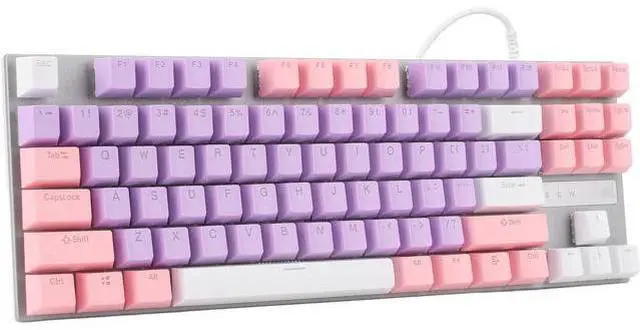 Main image of Zyyini RGB Gaming Keyboard, 87 Keys RGB Backlit Color Light Blue Switch Mechanical Keyboard,Two Color Injection Molding Waterproof Ergonomic Typewritter Keypad for Computer Laptop(